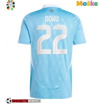 Moške Nogometnih dresov Belgija Jeremy Doku #22 Gostujoči EP 2024 Kratki rokavi